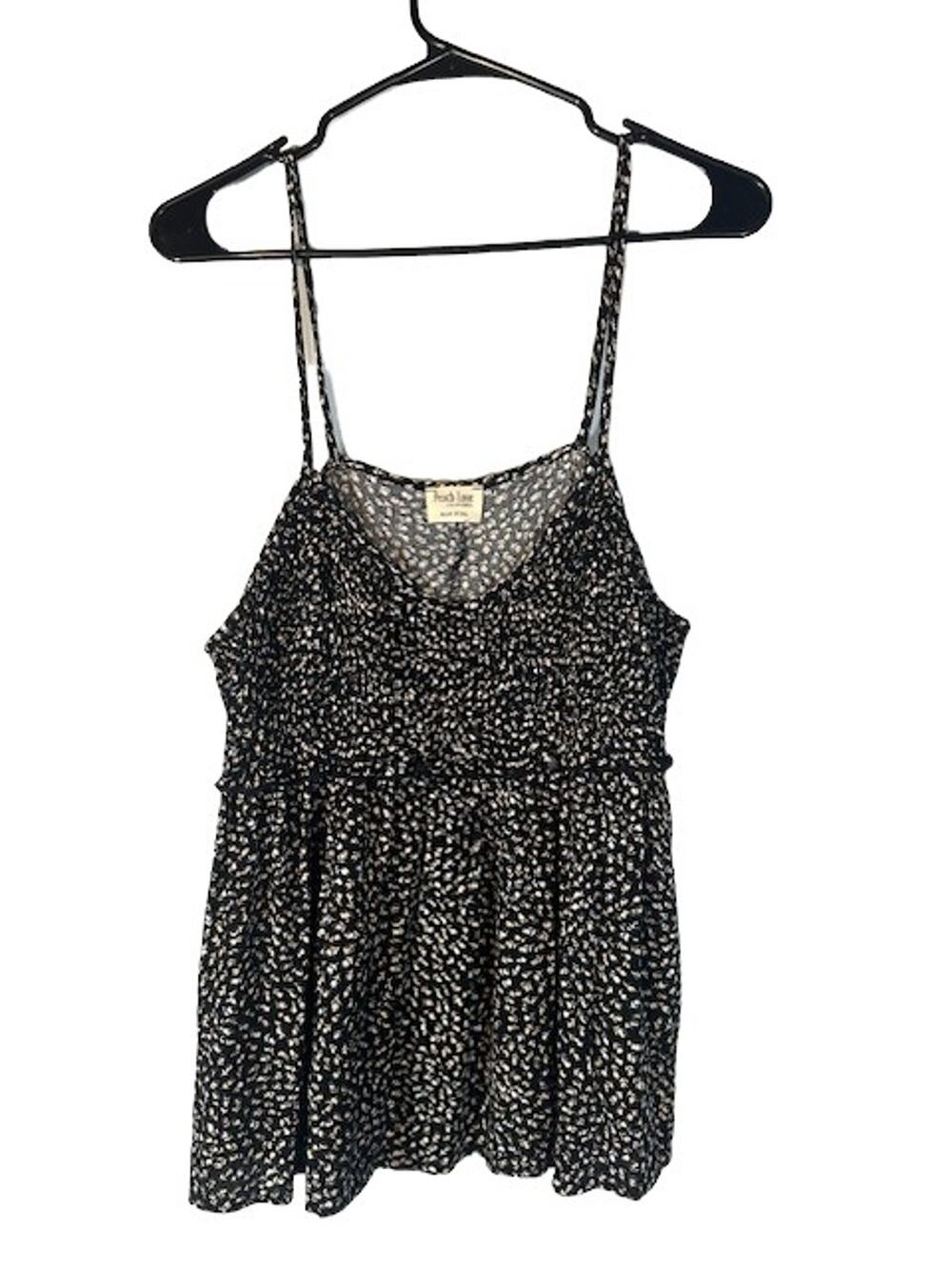 Peach Love Black Floral Sleeveless Lightweight Dressy Blouse Women Sz M